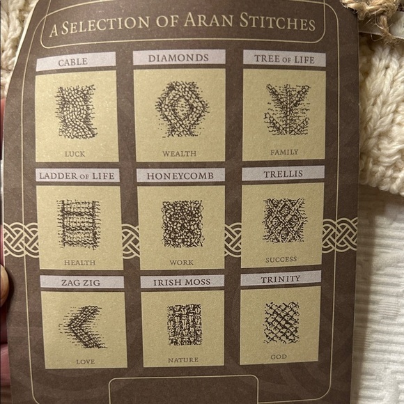 Aran Sweater Company Baby Blanket merino Wool Cozy Cream Cable Knit Throw. NWT - Picture 8 of 12